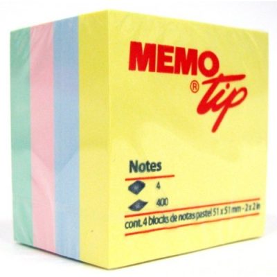BLOCK MEMO TIP 2X2 MINI CUBO PASTEL