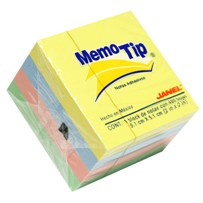 BLOCK MEMO TIP 3X3 CUBO PASTEL C/400