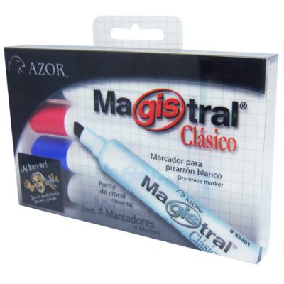 MARCADOR MAGISTRAL P/PIZARRON C/4