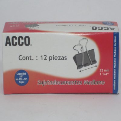 SUJETA DOCUMENTOS MED 32MM C/12